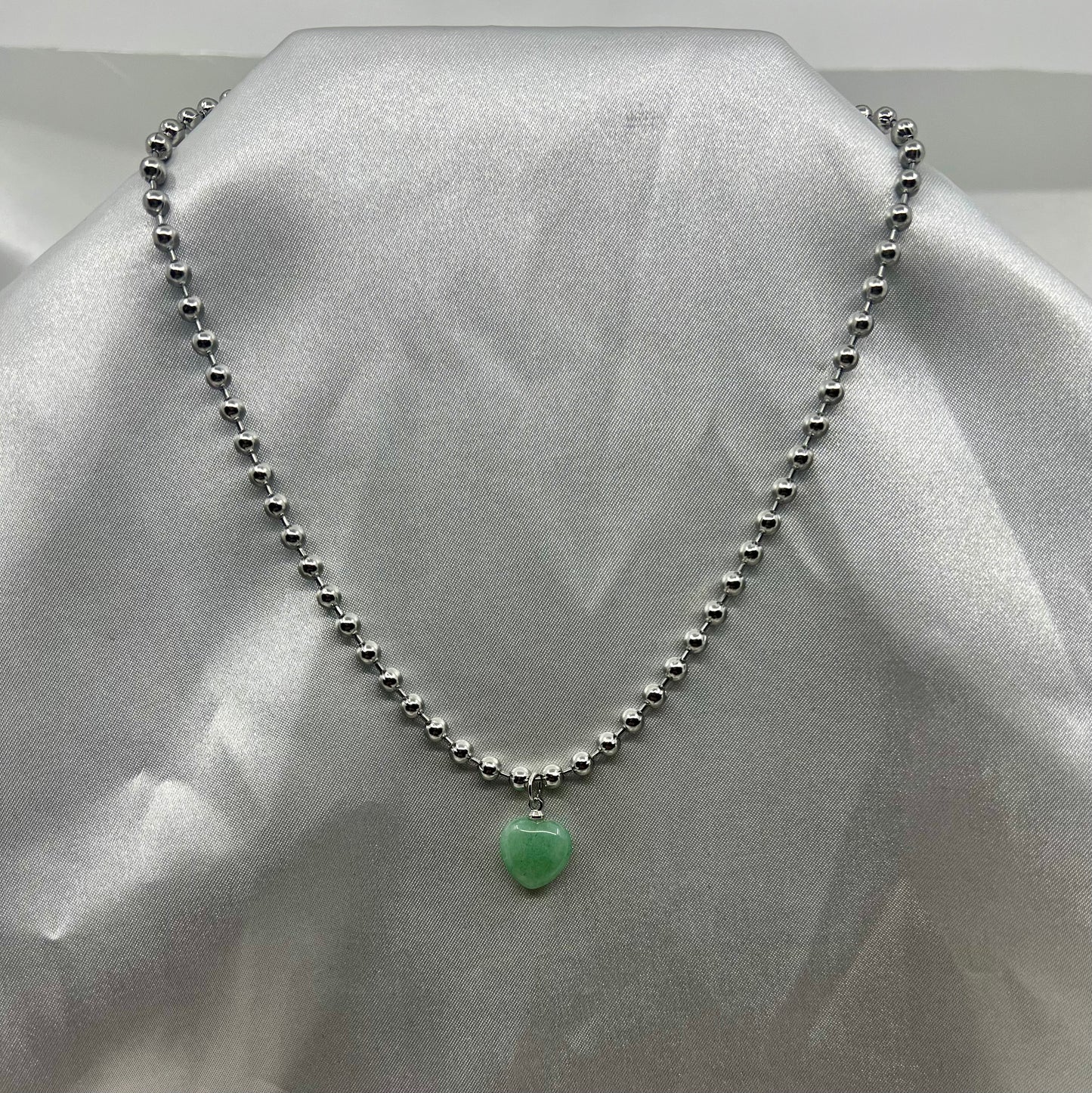 GREEN AVENTURINE 4mm BALL CHAIN- Career Success, luck, Independence, Prosperity, soothers anger/irritability