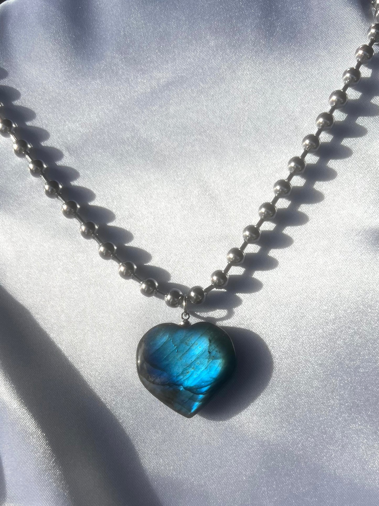 LABRADORITE BALL CHAIN NECKLACE