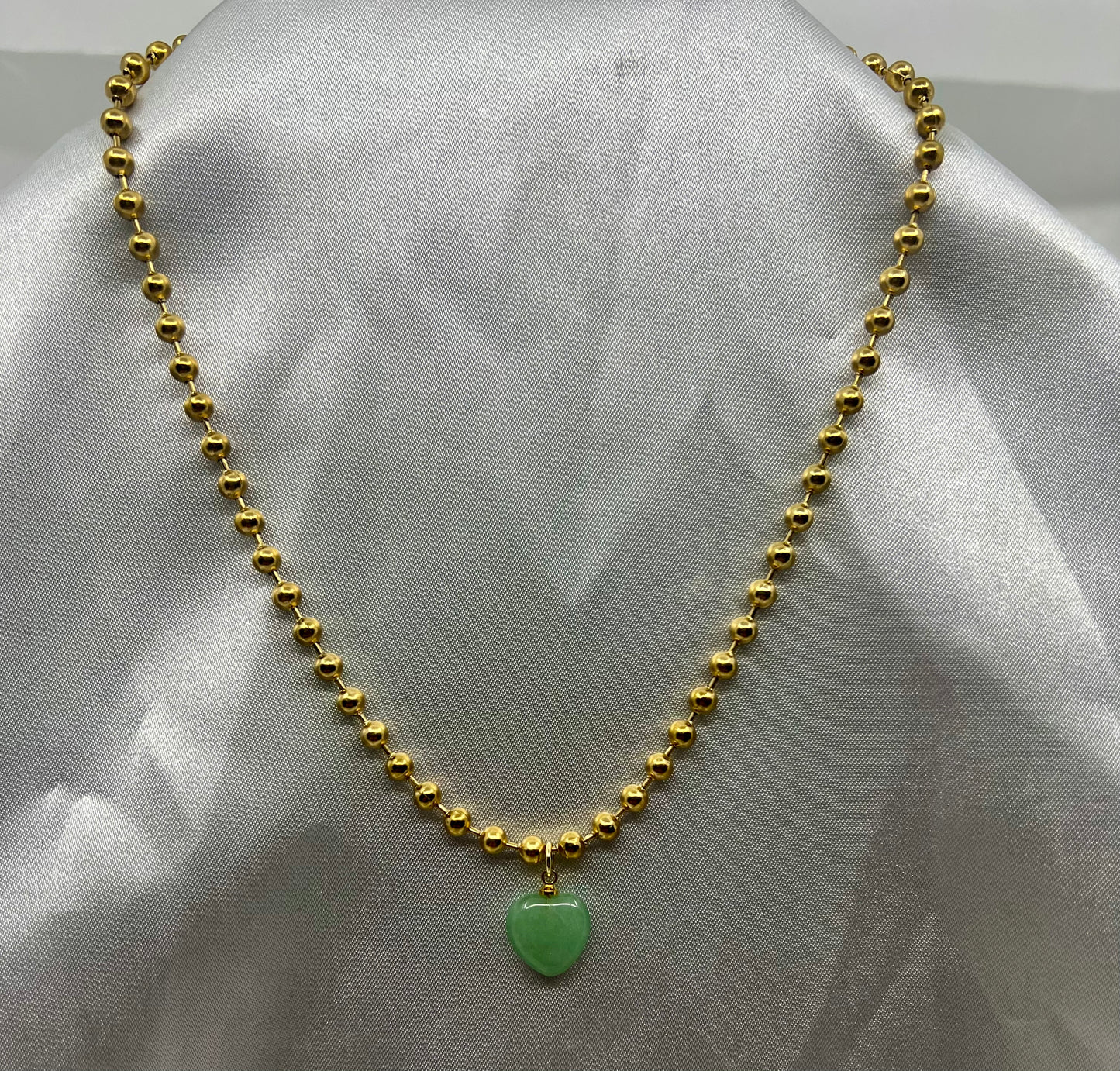 GREEN AVENTURINE 4mm BALL CHAIN- Career Success, luck, Independence, Prosperity, soothers anger/irritability