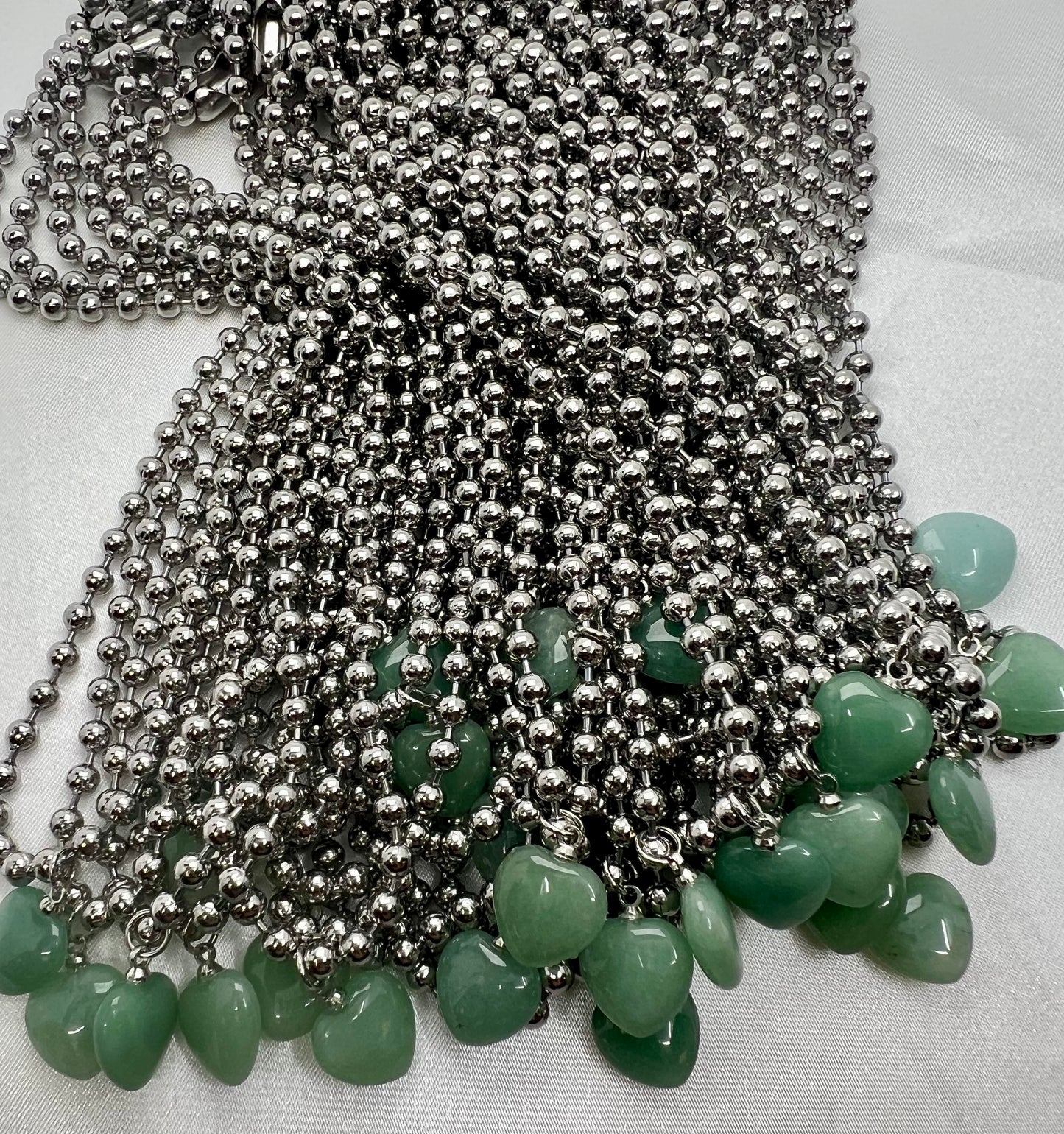 GREEN AVENTURINE 4mm BALL CHAIN- Career Success, luck, Independence, Prosperity, soothers anger/irritability