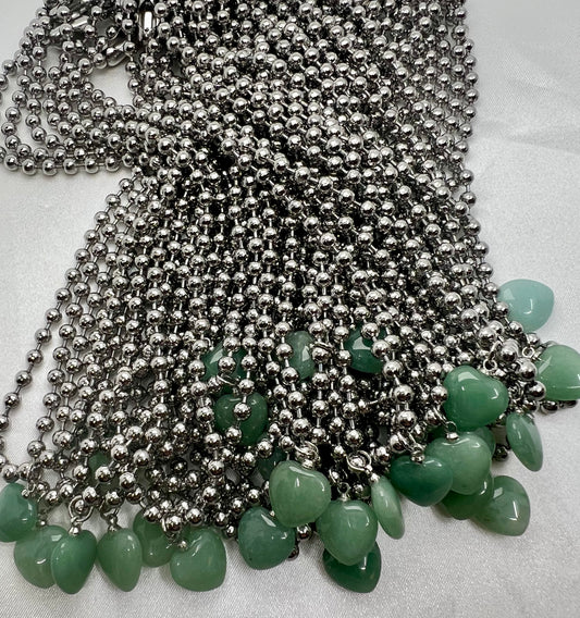 GREEN AVENTURINE 4mm BALL CHAIN- Career Success, luck, Independence, Prosperity, soothers anger/irritability