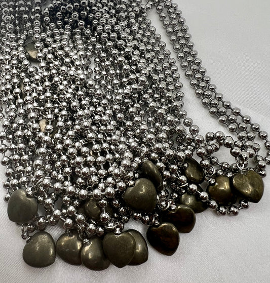 PYRITE BALL CHAIN 4MM- manifesting, prosperity, money, self worth