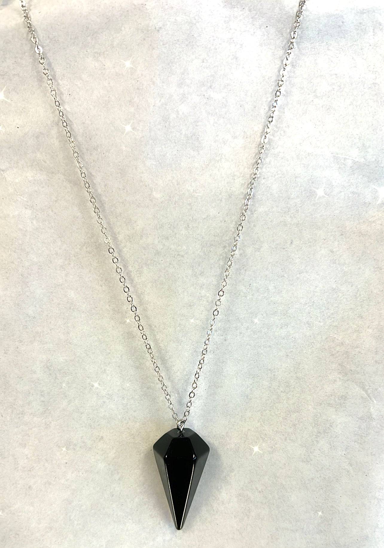 BLACK OBSIDIAN PENDULUM & NECKLACE