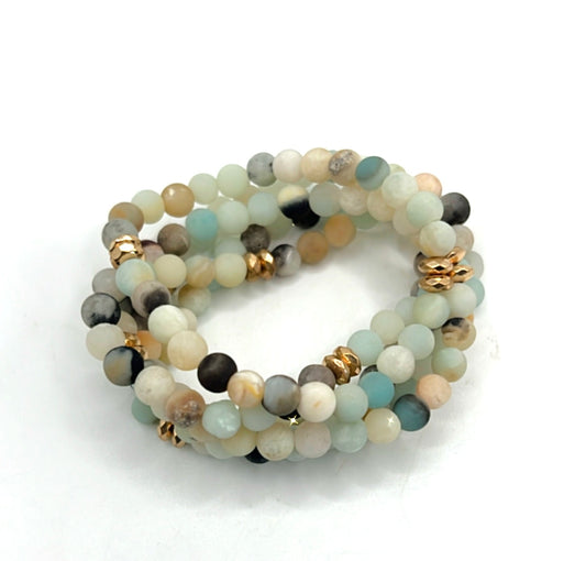MATTE CARIBBEAN CALCITE BRACELET-  Psychic ability, astral travel, soothing the emotional body