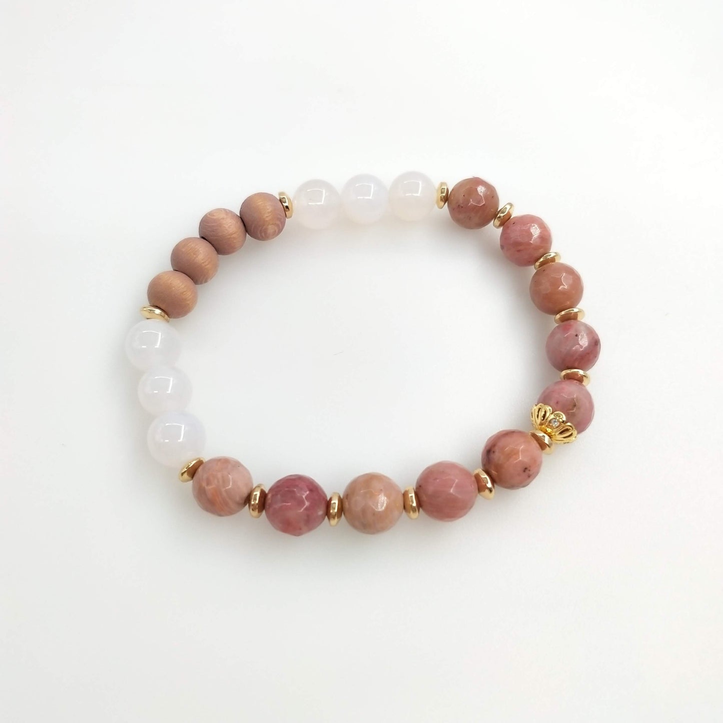 RHODONITE & OPAL BRACELET- spirituality, confidence, inner path