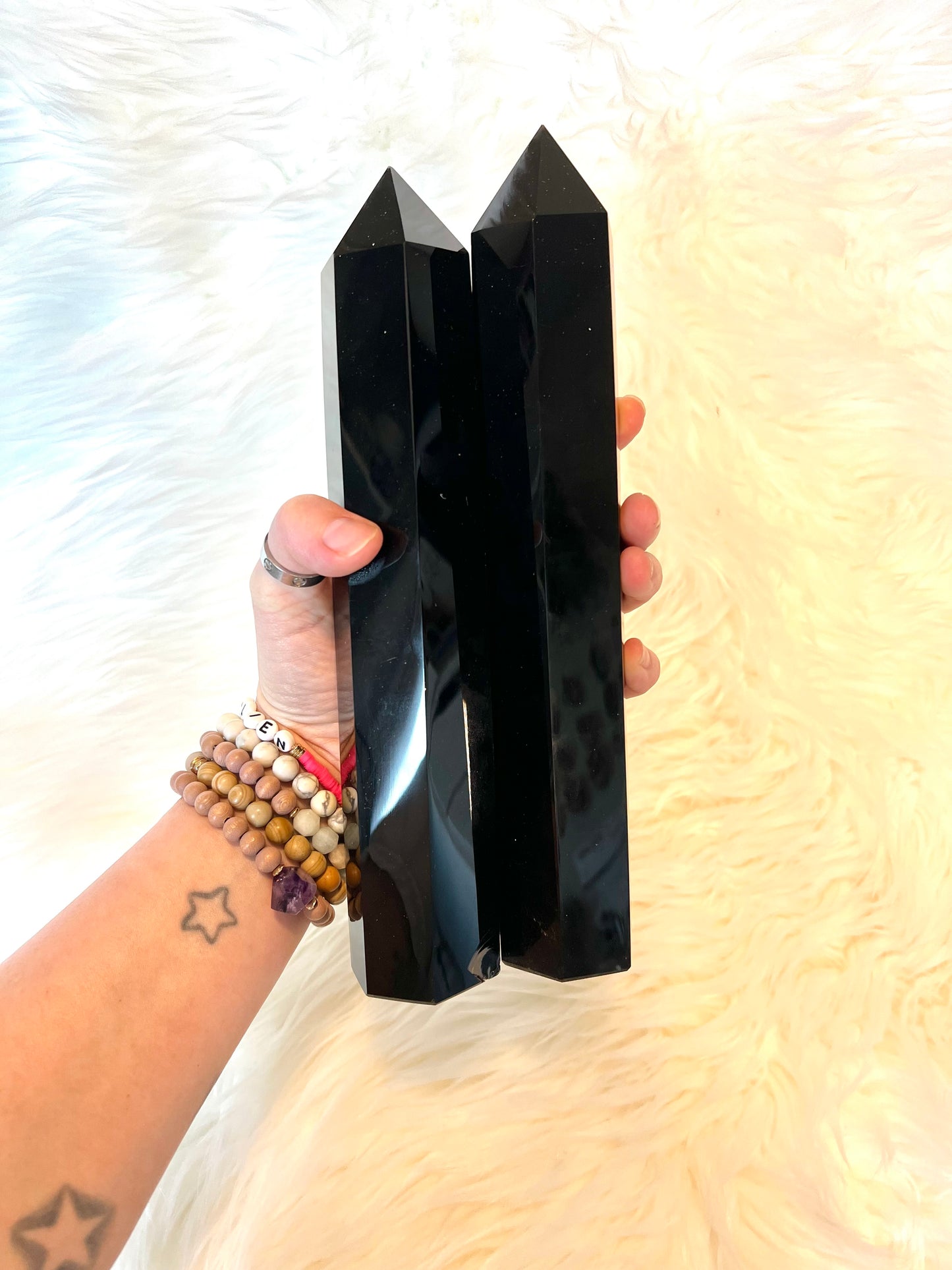 BLACK OBSIDIAN LARGE TOWER