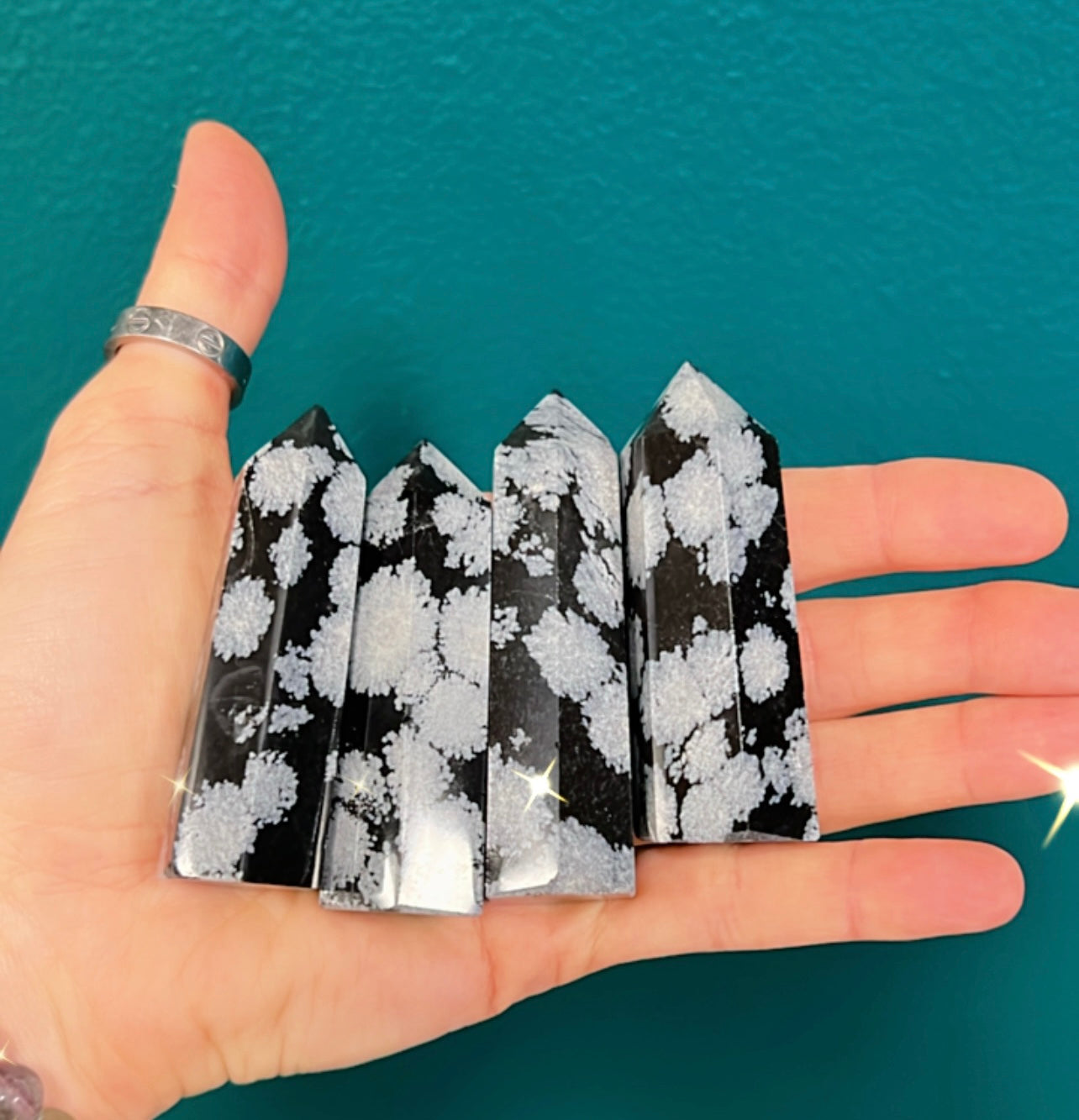 SNOWFLAKE OBSIDIAN POINT