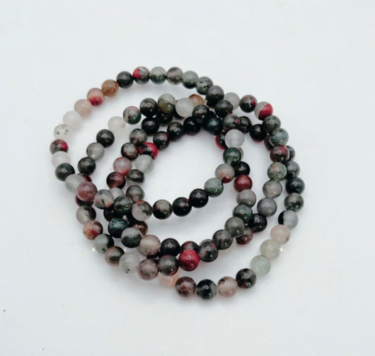 BLOODSTONE BRACELET- alignment, good fortune, intuition, reduces irritability, aggressiveness and impatience