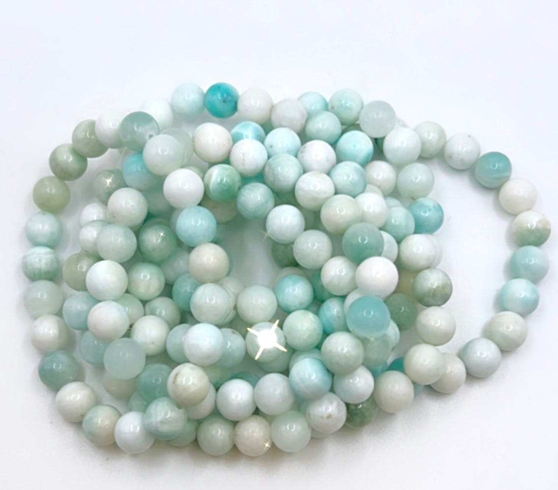 LARIMAR CRYSTAL BRACELET- goddess energy, dissolve self sabatoge, controlling emotions, working through trauma